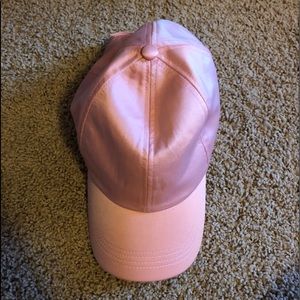 Pink satin baseball cap